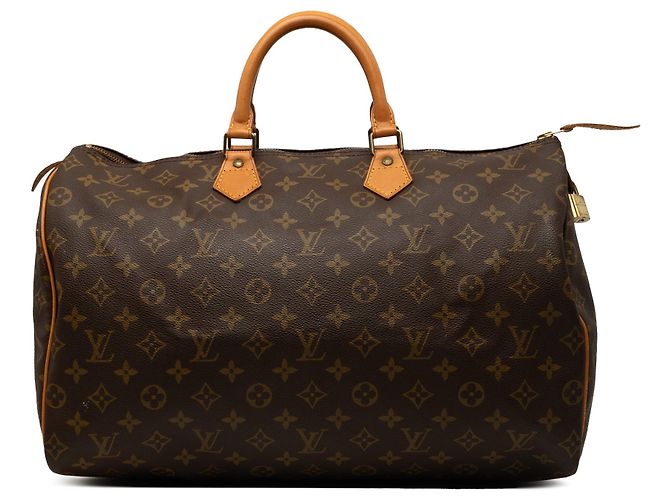 Sac Boston Louis Vuitton Monogram Speedy 40 Marron