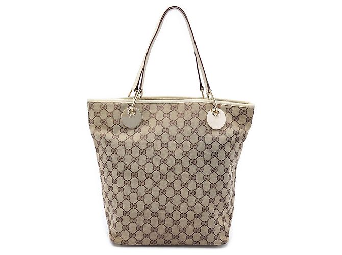 Gucci Large GG Canvas Eclipse Tote Weiß