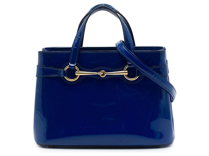 Bolso Satchel Gucci Bright Bit de charol azul
