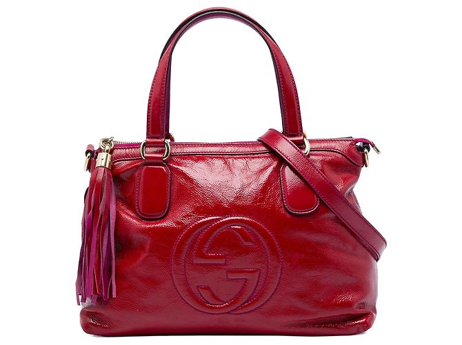 Bolso Soho Working Small de charol rojo Gucci Roja