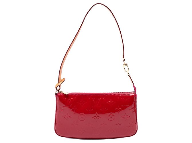 Borsa a spalla Louis Vuitton Monogram Vernis Pochette Accessoires rossa Rosso