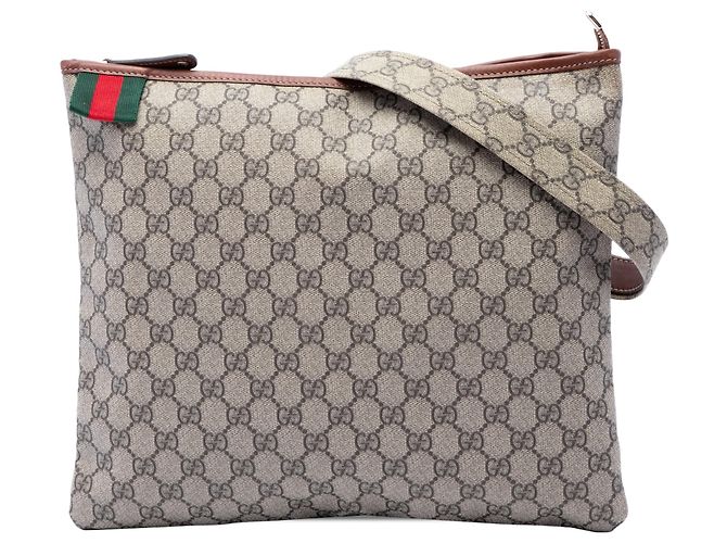 Borsa a tracolla Gucci GG Supreme Web Beige