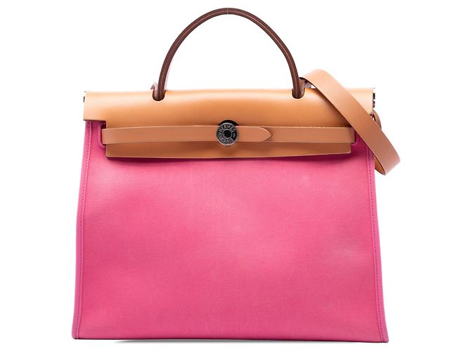 Bolsa Hermès Toile Herbag Zip 31 Rosa
