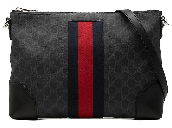 Borsa a tracolla Gucci GG Supreme Web nera Nero