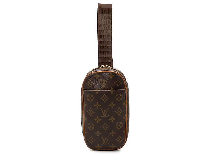 Borsa a tracolla Louis Vuitton Monogram Pochette Gange Marrone