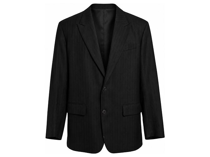 Valentino, Blazer gessato nero