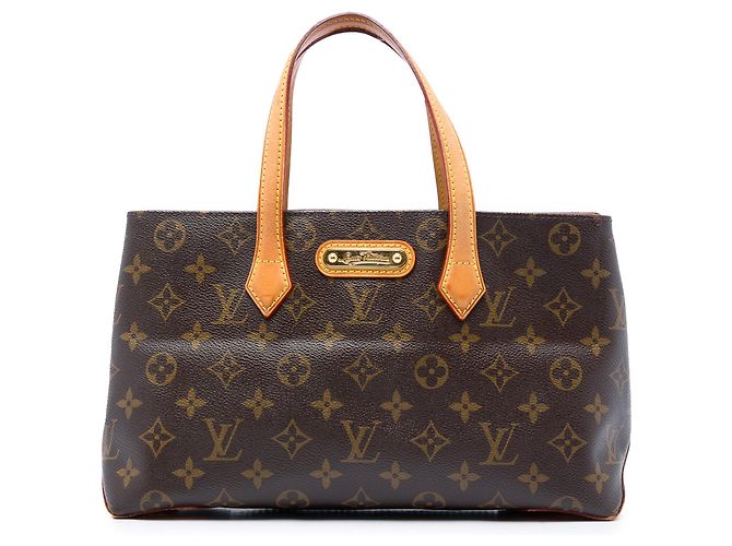 Bolsa Louis Vuitton Monogram Wilshire PM Castanha Marrom