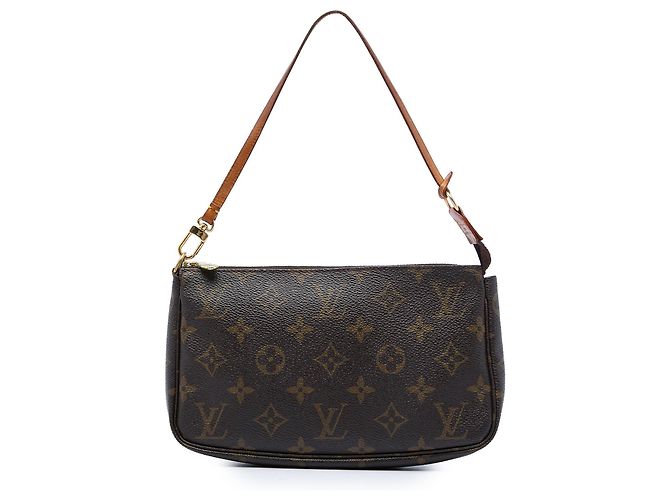 Bolsa de Ombro Louis Vuitton Monogram Pochette Accessoires Castanha Marrom