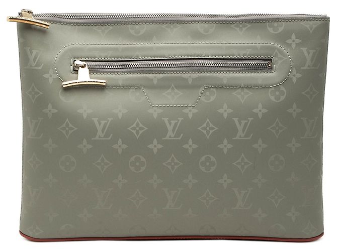 Louis Vuitton Monogram Titanium Pochette Cosmos Clutch Bag Grau
