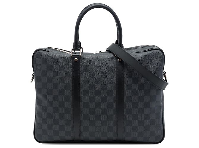 Borsa da lavoro Louis Vuitton Porte Documents Voyage PM Damier Graphite Nero