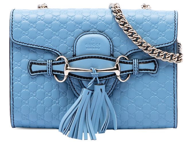 Borsa a tracolla Gucci Mini Microguccissima Emily Blu