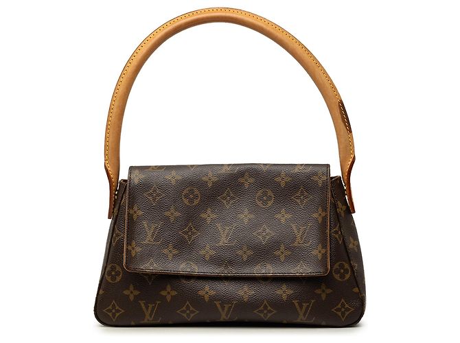 Borsa a tracolla Mini Looping Monogram Louis Vuitton Marrone