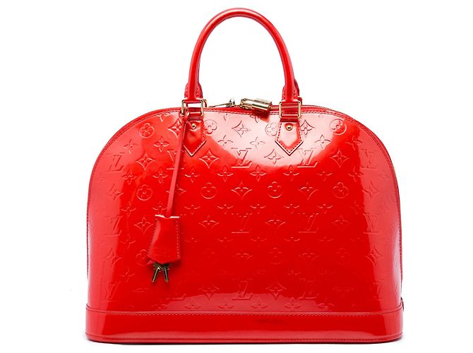 Sac à main Louis Vuitton Monogram Vernis Alma GM rouge