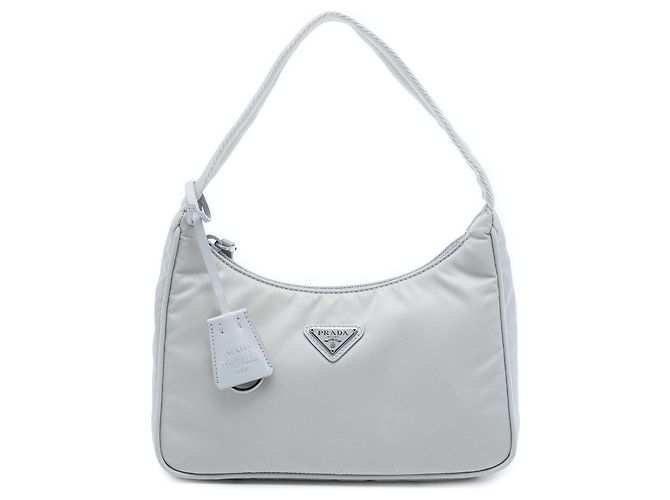 Borsa a spalla Prada Mini Tessuto Re Edition 2000 Blu