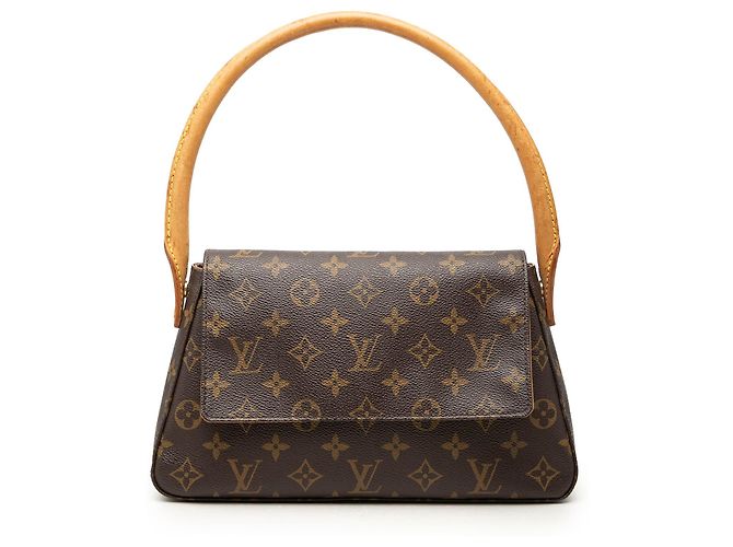 Borsa a tracolla Mini Looping Louis Vuitton Monogram Marrone