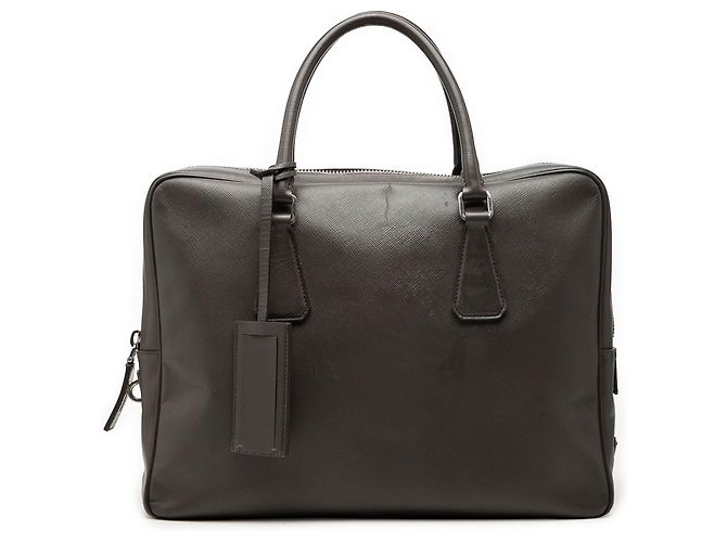 Sac business Prada Saffiano gris
