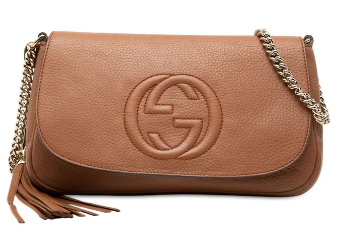 Borsa a tracolla Soho Chain Gucci Medium in pelle di vitello marrone