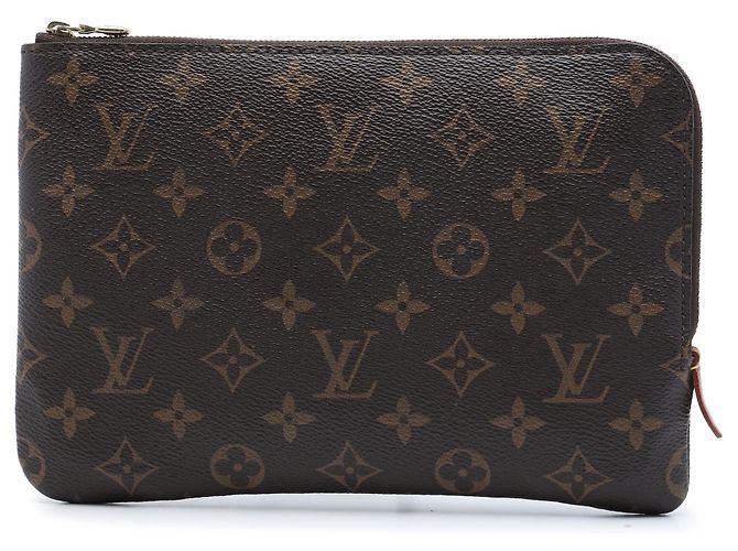 Borsa a Clutch Louis Vuitton Monogram Etui Voyageur PM Marrone
