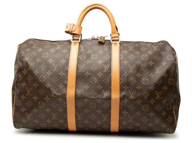 Borsa da viaggio Louis Vuitton Monogram Keepall 50 Marrone