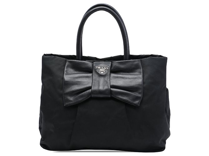 Sac Tote Prada Tessuto Fiocco Bow Noir