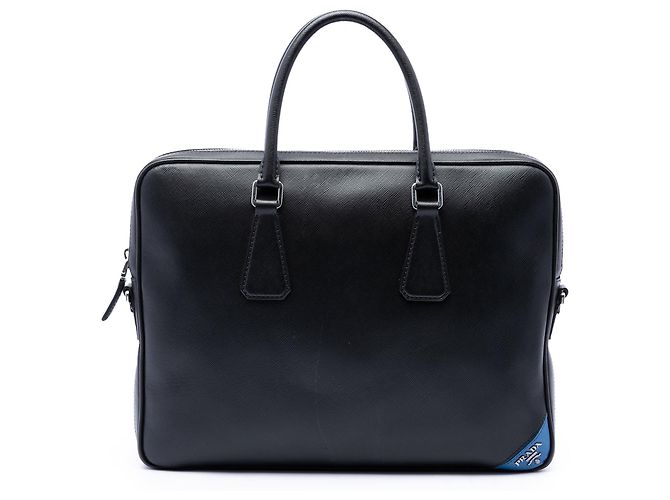 Borsa business Prada Saffiano nera Nero