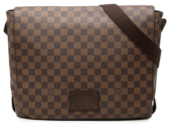 Borsa a tracolla Louis Vuitton Damier Ebene Brooklyn MM marrone