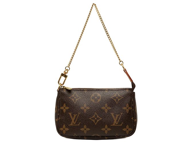 Sac à main Mini Pochette Accessoires Monogram Louis Vuitton Marron
