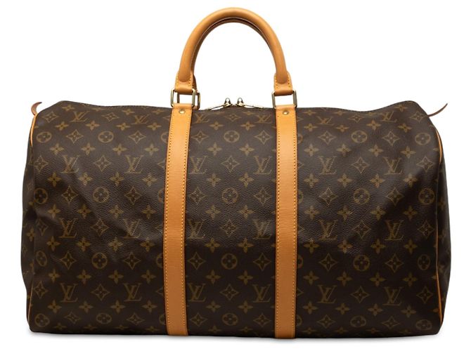 Mala de Viagem Louis Vuitton Monogram Keepall 50 Castanha Marrom