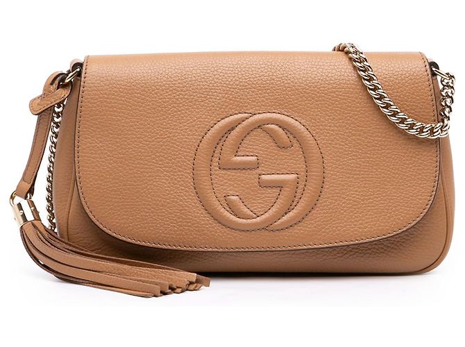 Borsa a tracolla Soho Chain Gucci Medium in pelle di vitello marrone