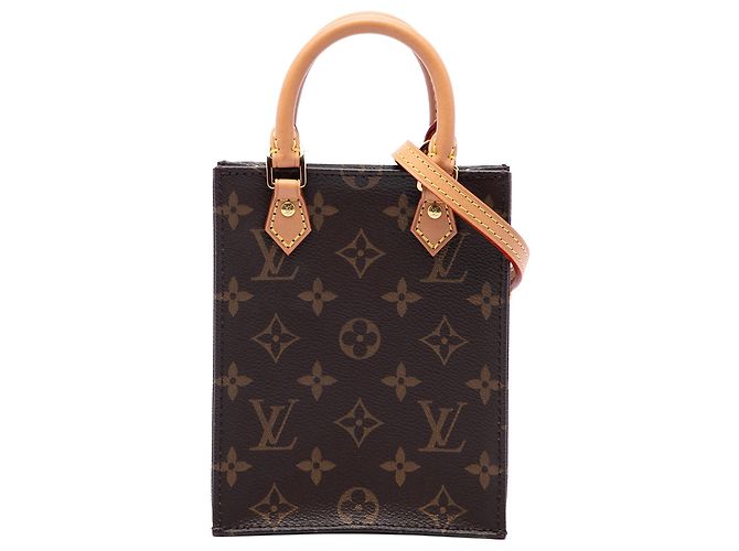 Bolsa Louis Vuitton Monogram Petit Sac Plat Castanha Marrom