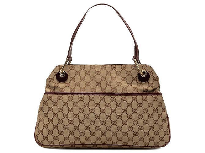Bolsa de Ombro Gucci GG Canvas Eclipse Bege