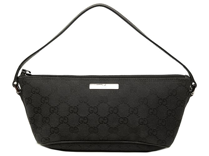 Borsa a tracolla Gucci GG Canvas Boat nera Nero
