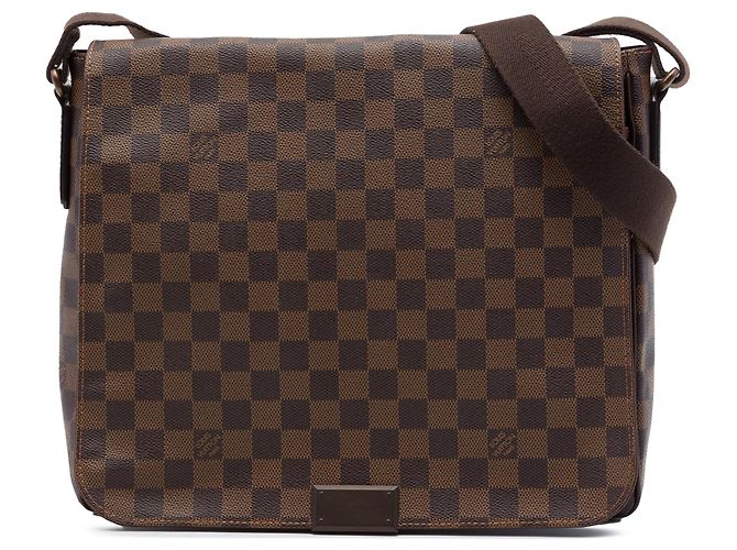 Borsa a tracolla Louis Vuitton District MM Damier Ebene Marrone