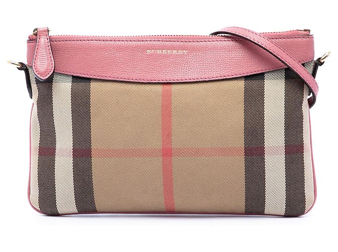 Borsa a tracolla Burberry House Check Canvas Derby Peyton Beige