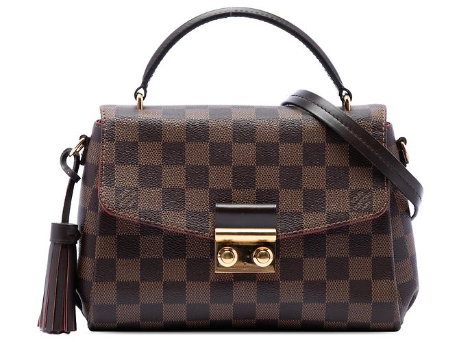 Bolsa Louis Vuitton Damier Ebene Croisette Castanha Marrom