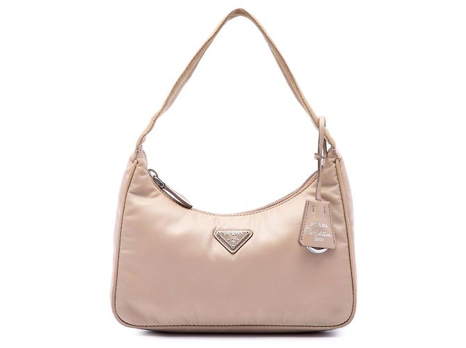 Borsa a tracolla Prada Mini Tessuto Re Edition 2000 Beige