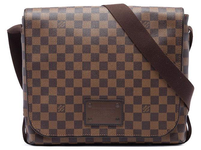 Borsa a tracolla Louis Vuitton Damier Ebene Brooklyn MM Marrone