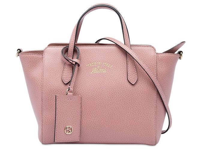 Bolsa Mini Swing Gucci em couro de bezerro rosa