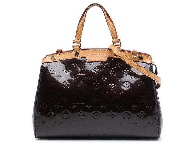 Bolsa Satchel Louis Vuitton Monogram Vernis Brea MM Roxa Roxo