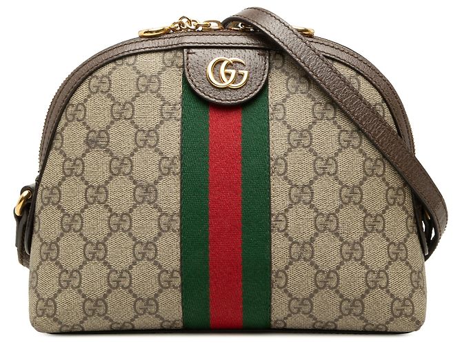 Borsa a tracolla Gucci Small GG Supreme Web Ophidia Dome Beige