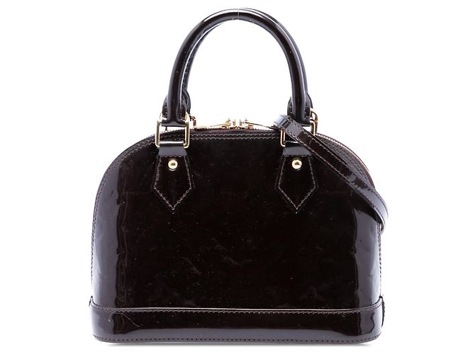 Bolsa Satchel Louis Vuitton Monogram Vernis Alma BB Roxa Roxo