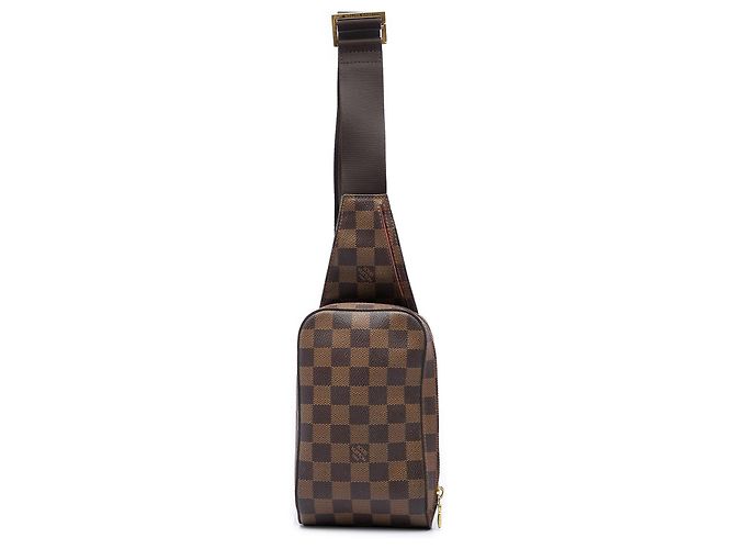 Borsa a tracolla Louis Vuitton Damier Ebene Geronimos Marrone