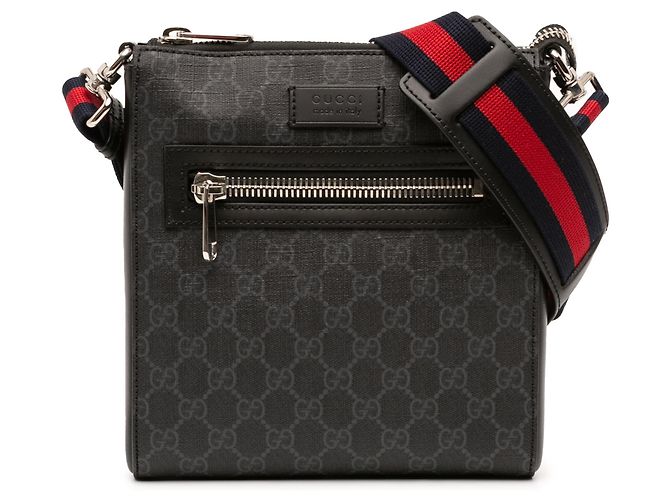 Borsa a Tracolla Gucci Small GG Supreme Web Nera Nero