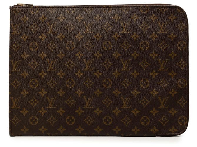 Borsa Business Portfolio Louis Vuitton Monogram Poche Documents Marrone