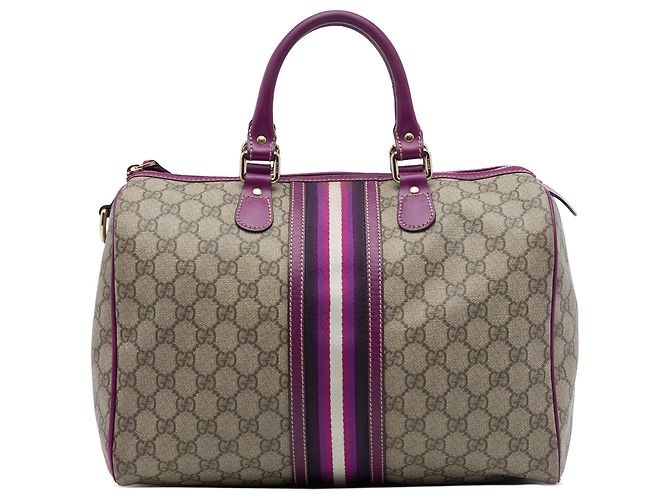 Bolsa Boston Gucci Medium GG Supreme Joy Web Bege