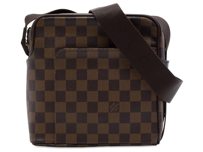 Bolsa Tiracolo Louis Vuitton Damier Ebene Olav PM Castanha Marrom