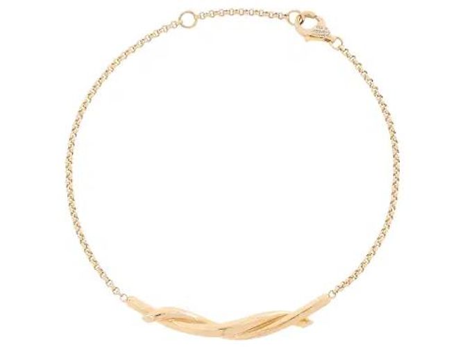 A pulseira Entrelacs, com um motivo de anéis entrelaçados tridimensionais, é uma peça que capta a mestria sofisticada e a sensibilidade elegante da Cartier. Curvas de um material de ouro sofisticado Dourado