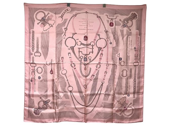 Hermès HERMES Etude pour une Parure de Gala Seidentuch Rosa Pink