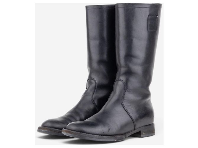Miu Miu AW01 ‘Peco’ Biker Riding Combat Boots Schwarz