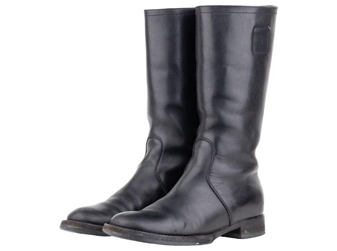Miu Miu AW01 ‘Peco’ Biker Riding Combat Boots Black